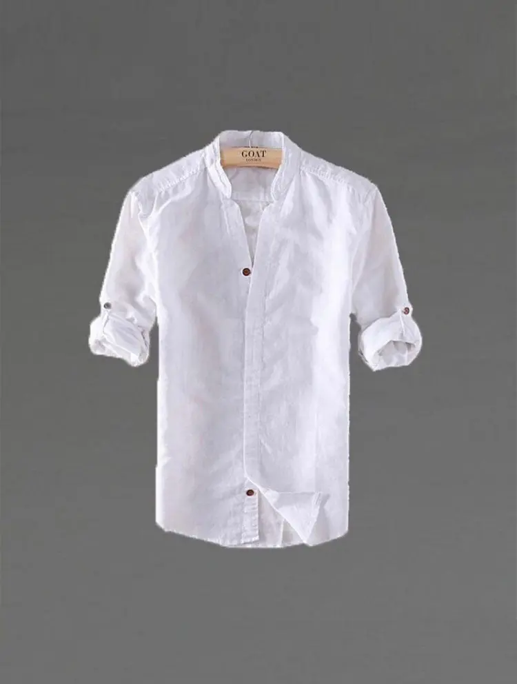 Camisa de lino Manga Larga cuello en V