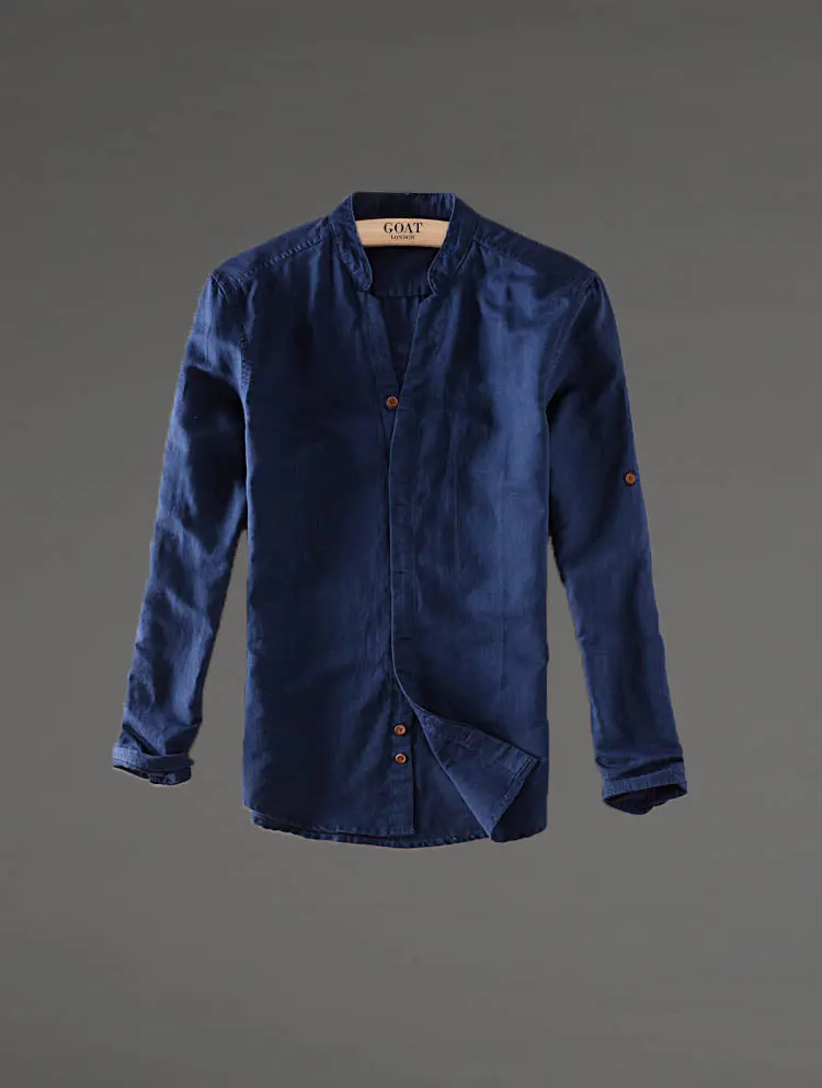 Camisa de lino Manga Larga cuello en V - Image 2