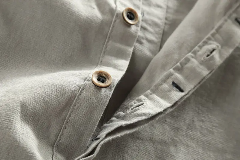 Camisa de lino Manga Larga cuello mao - Image 11