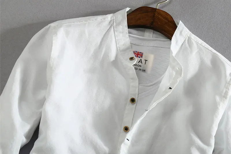 Camisa de lino Manga Larga cuello mao - Image 10