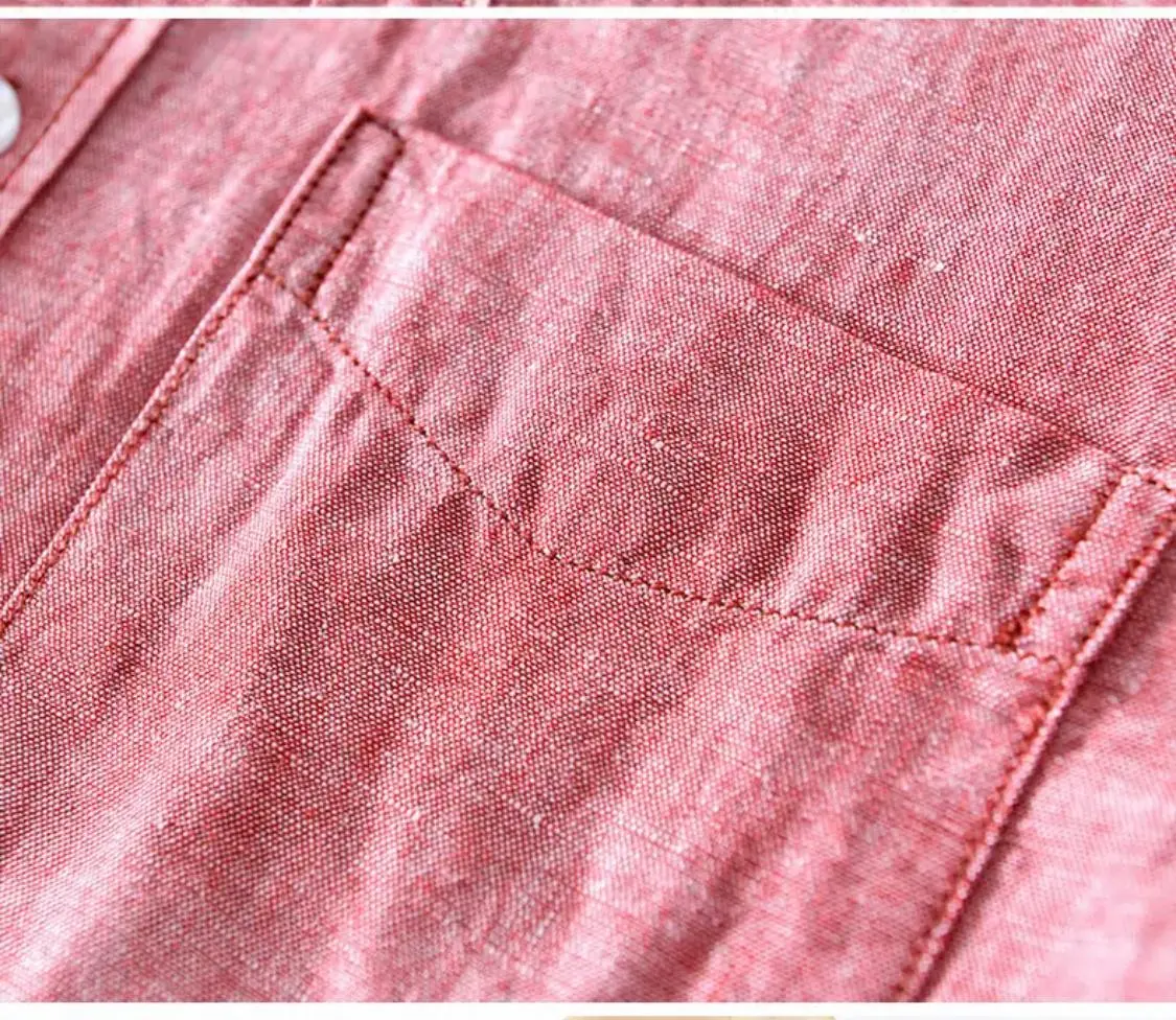 Camisa de lino Manga Larga Rosada - Image 3