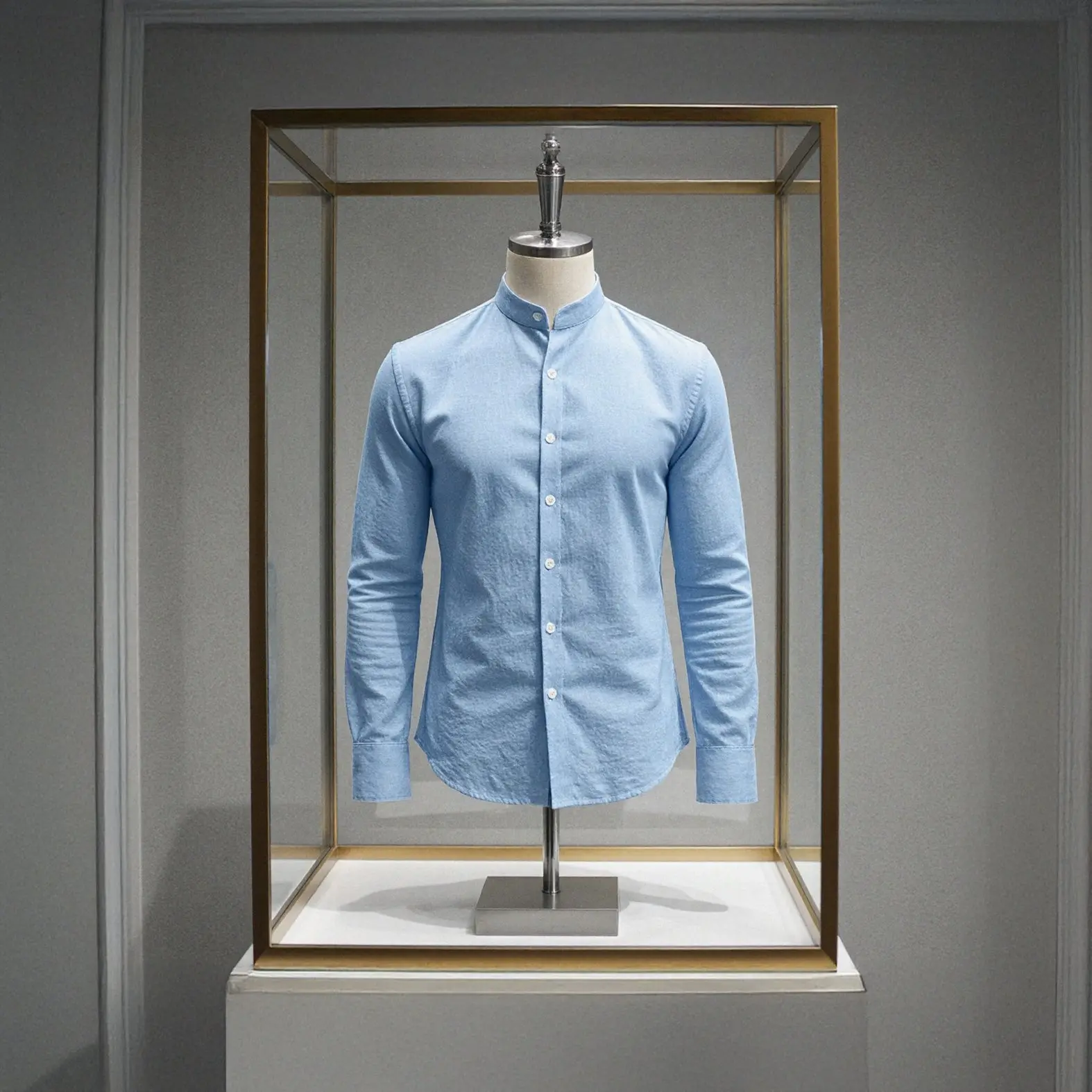Camisa de Lino Cuello Mao Talles hasta 10XL - Image 4