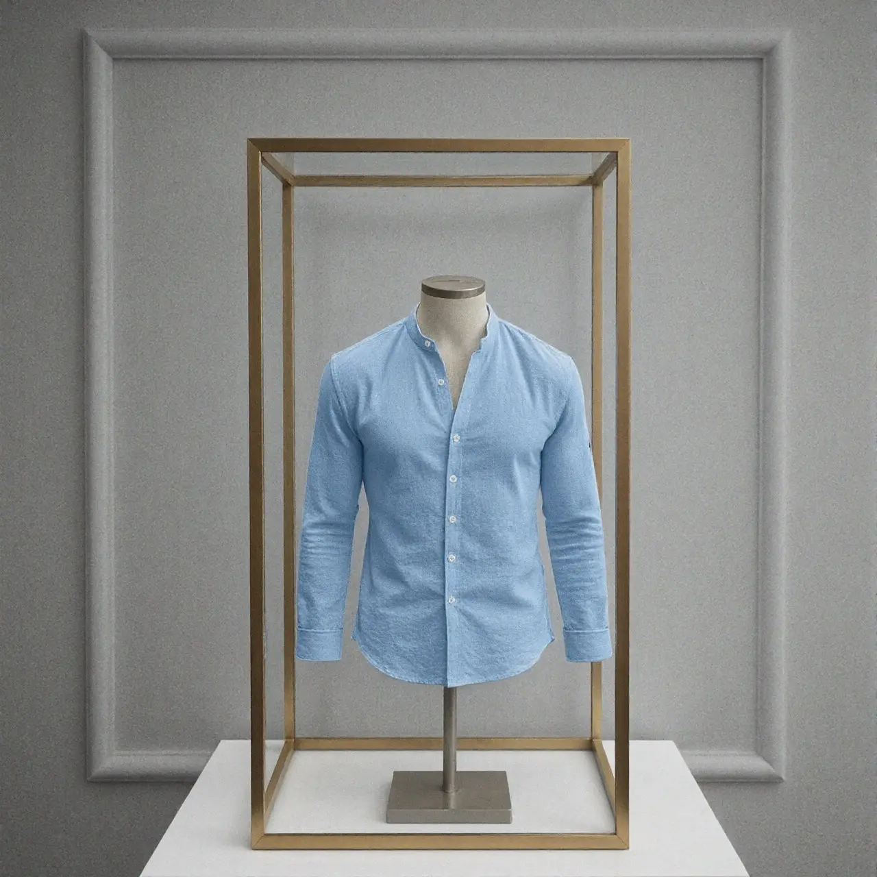 Camisa de Lino Cuello Mao Talles hasta 10XL - Image 6