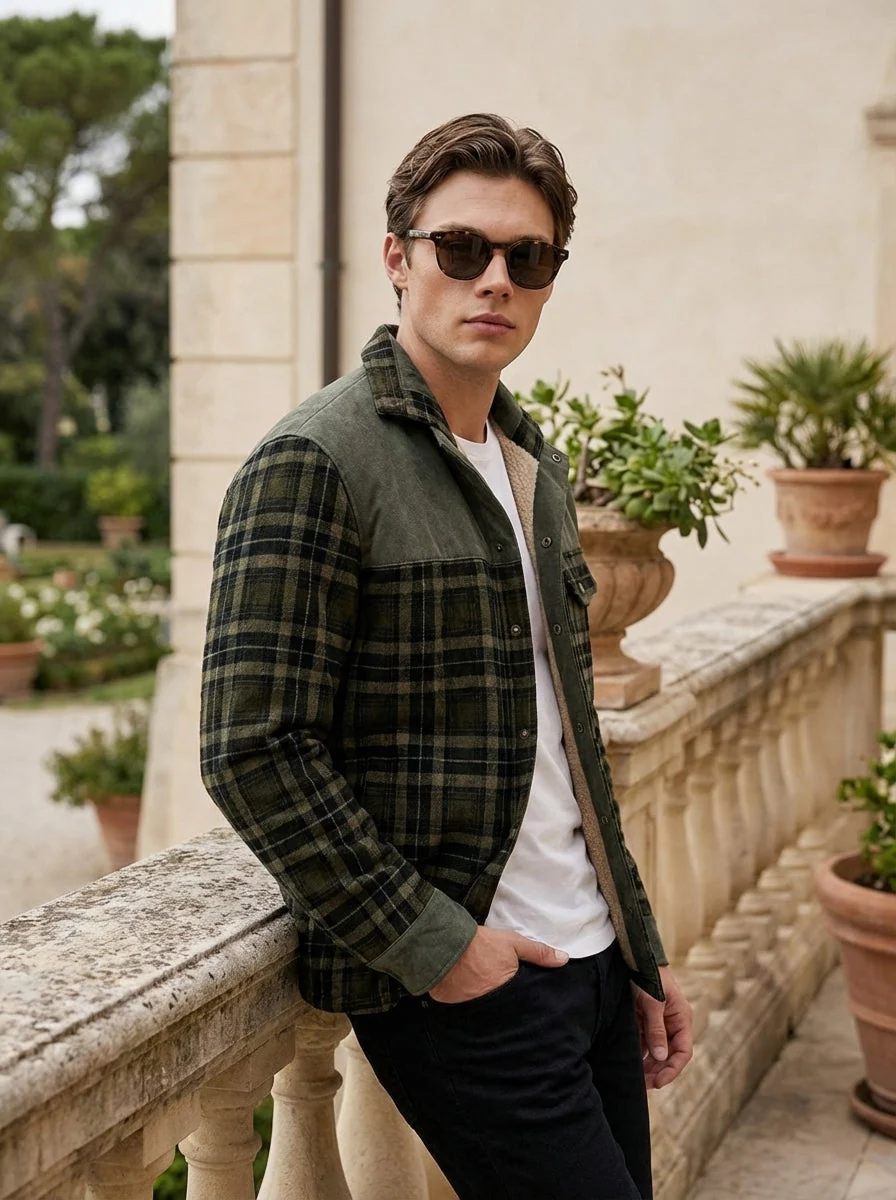 Chaqueta con corderito a cuadros - Image 22