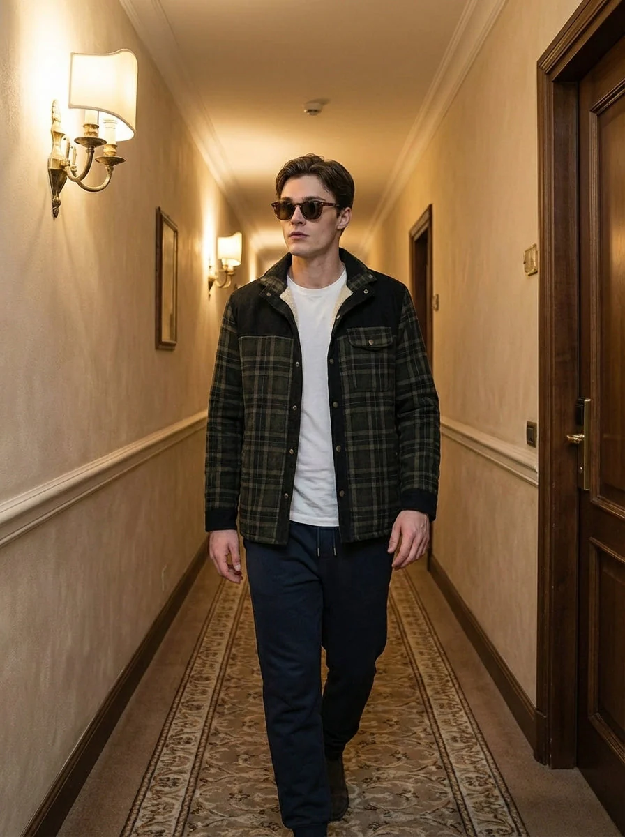 Chaqueta con corderito a cuadros - Image 18