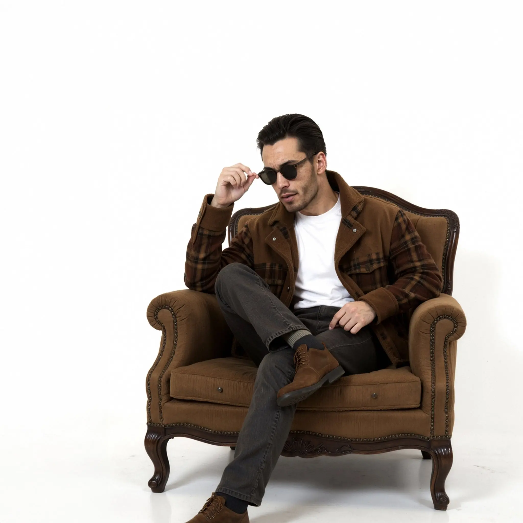 Chaqueta con corderito a cuadros - Image 19