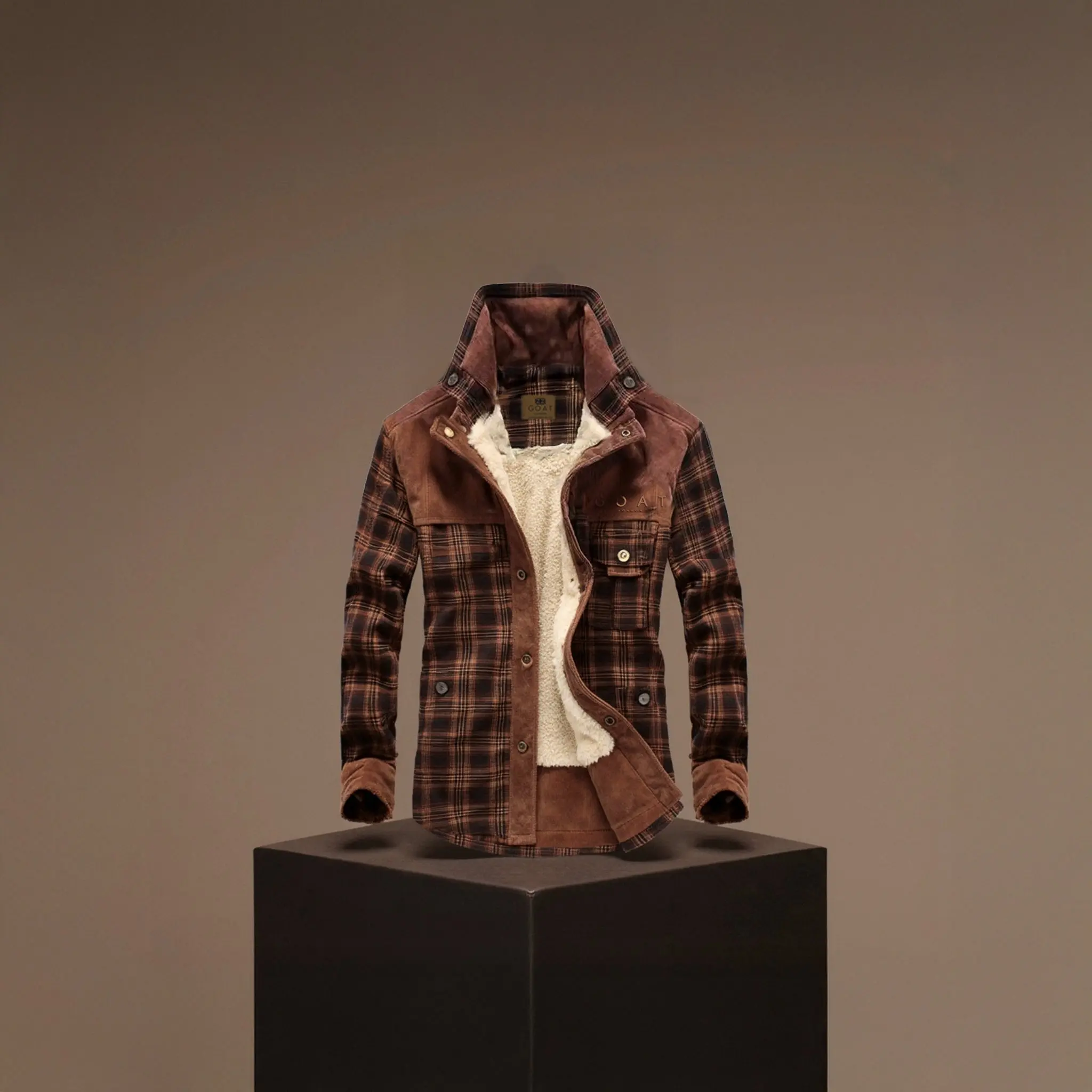 Chaqueta con corderito a cuadros