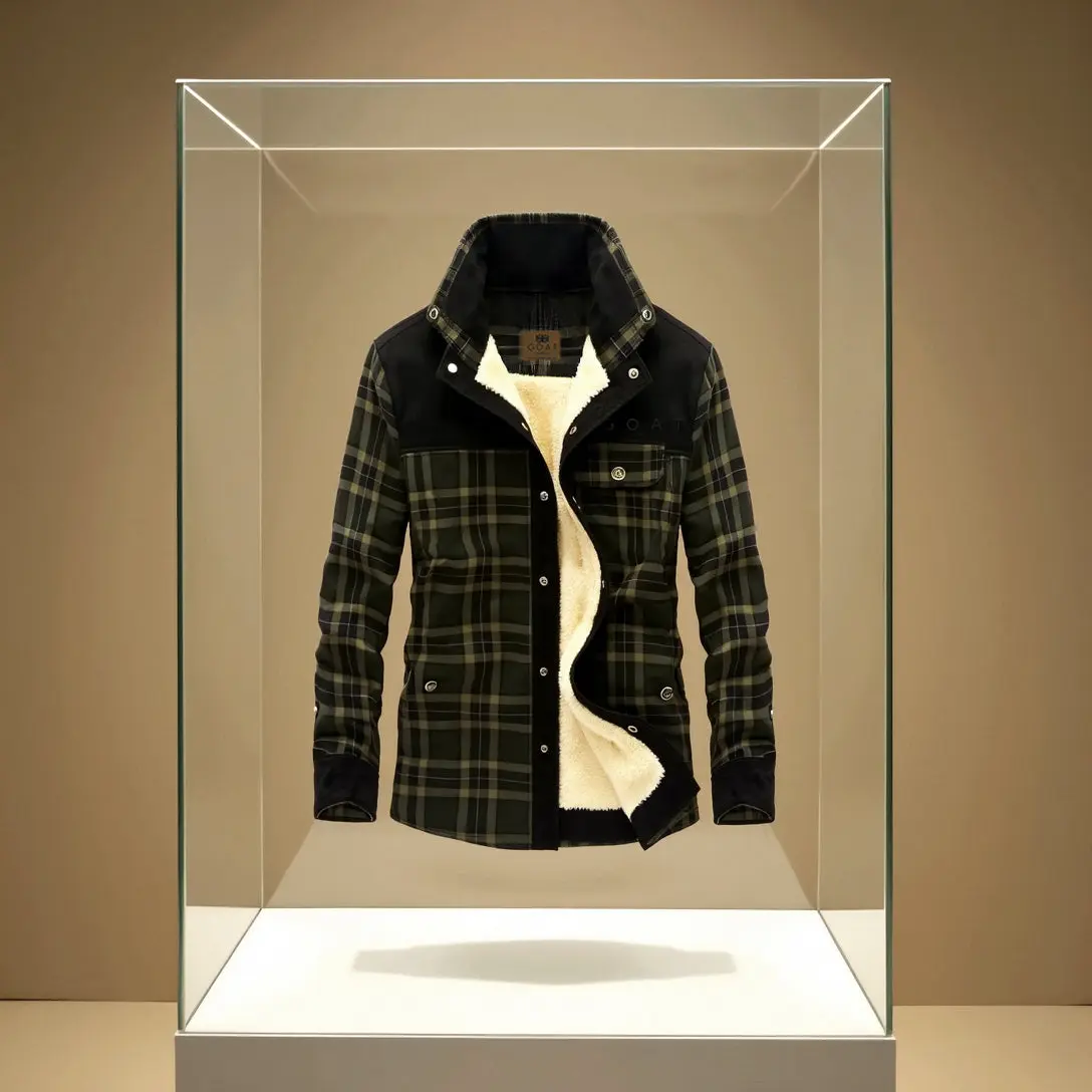 Chaqueta con corderito a cuadros - Image 2