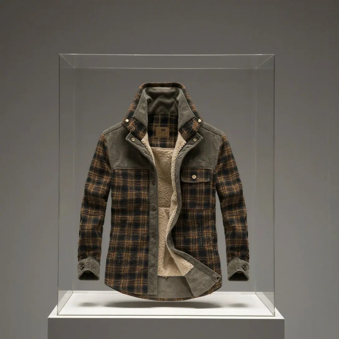 Chaqueta con corderito a cuadros - Image 2