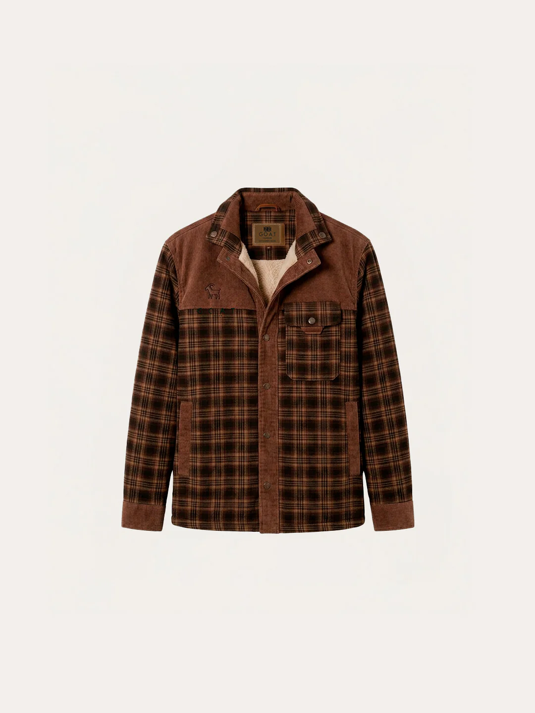Chaqueta con corderito a cuadros Brown - Image 9