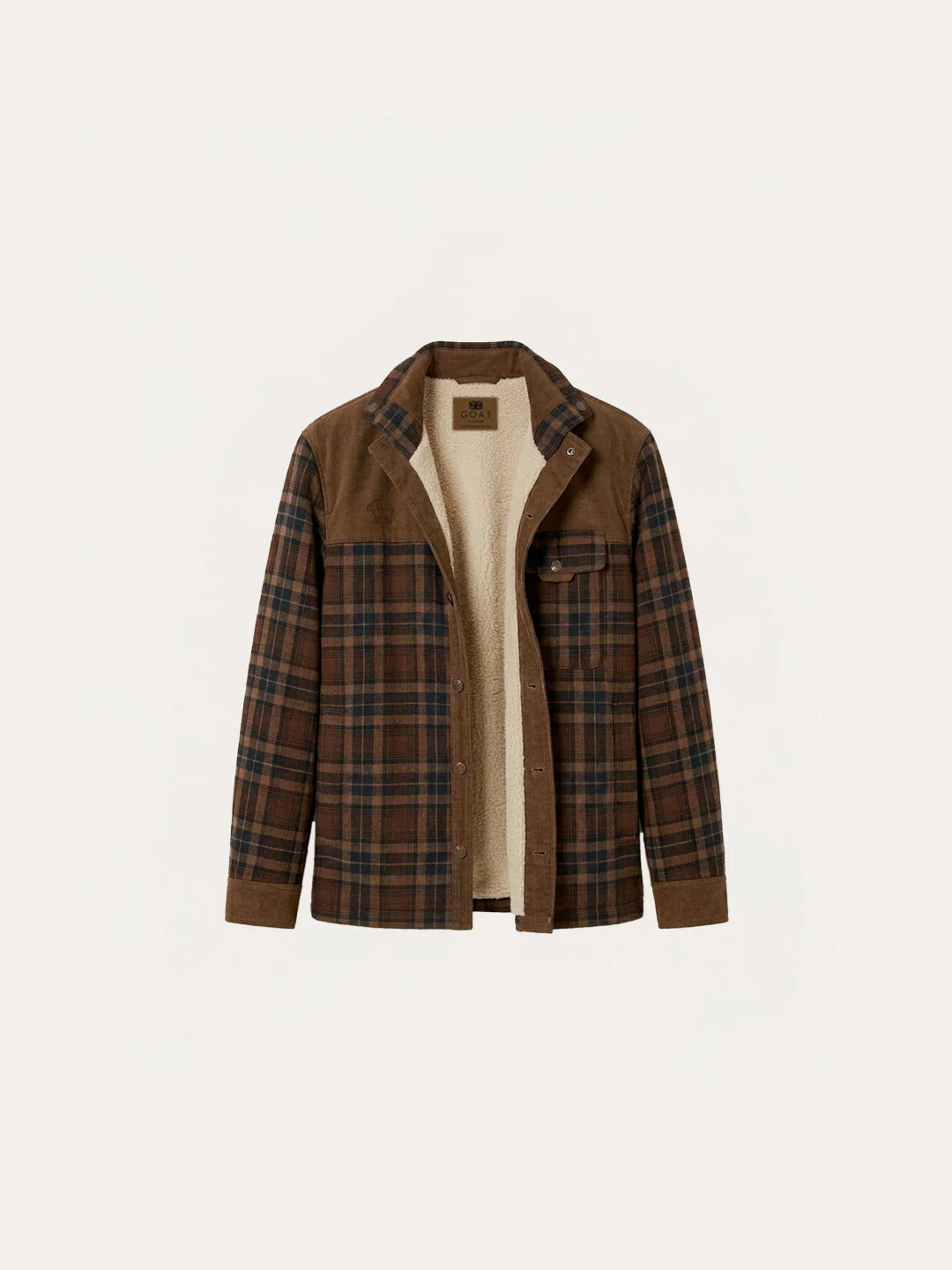 Chaqueta con corderito a cuadros Dark brown - Image 9