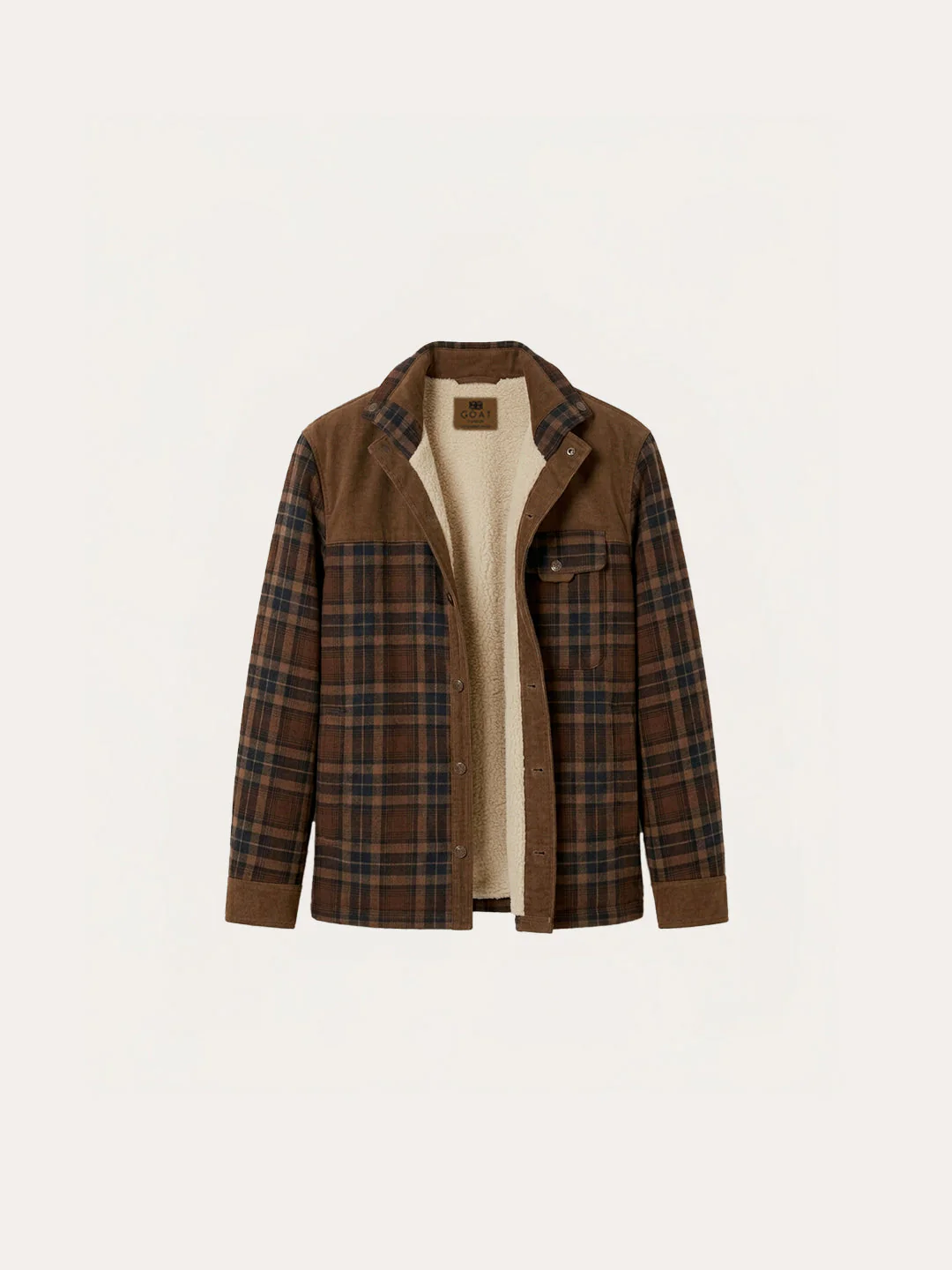 Chaqueta con corderito a cuadros Dark brown - Image 41