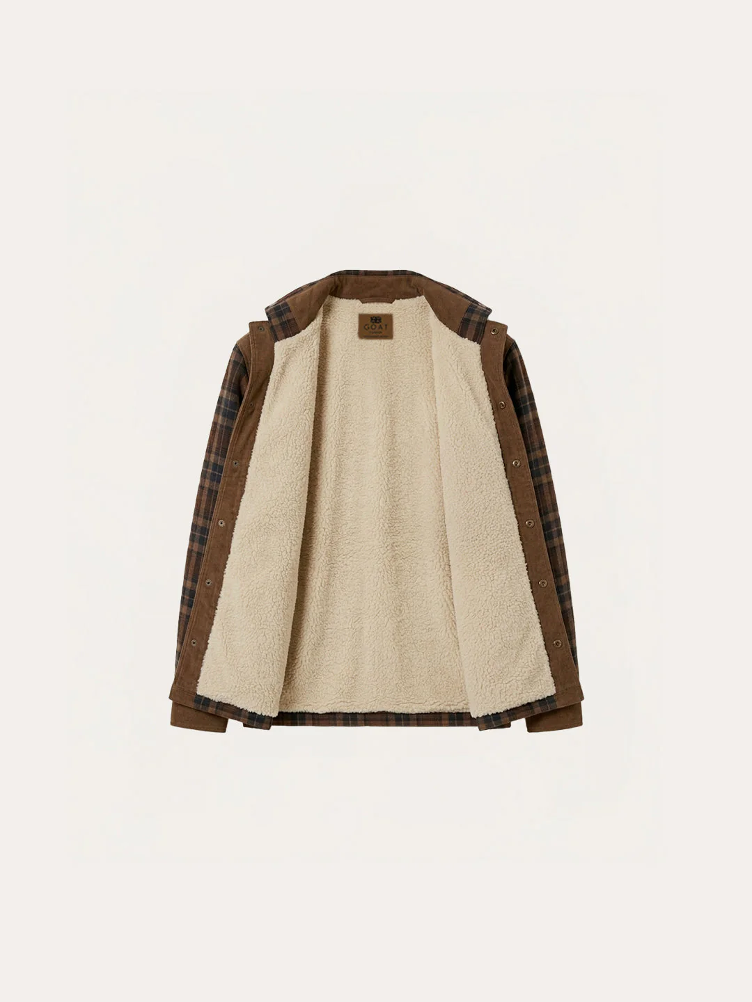 Chaqueta con corderito a cuadros Dark brown - Image 45