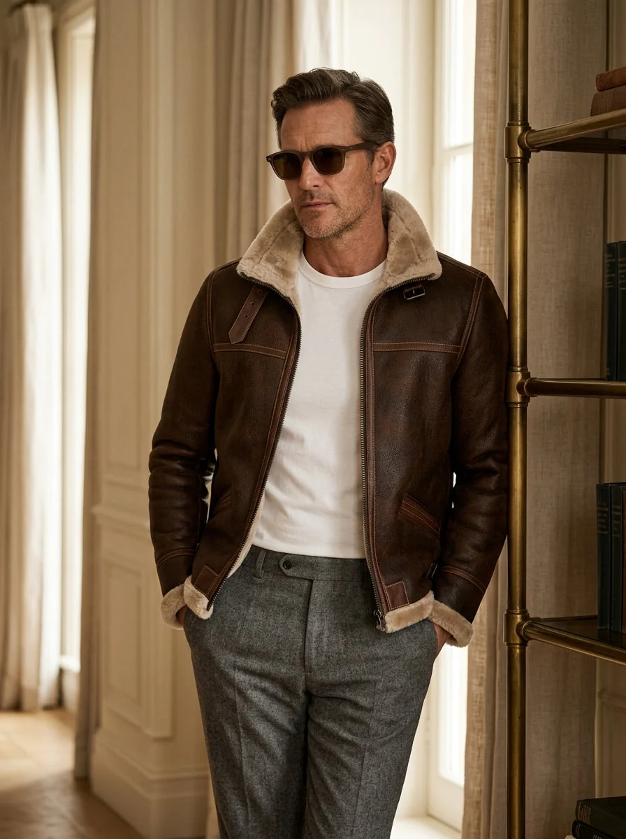 Chaqueta de cuero de chancho - Image 7