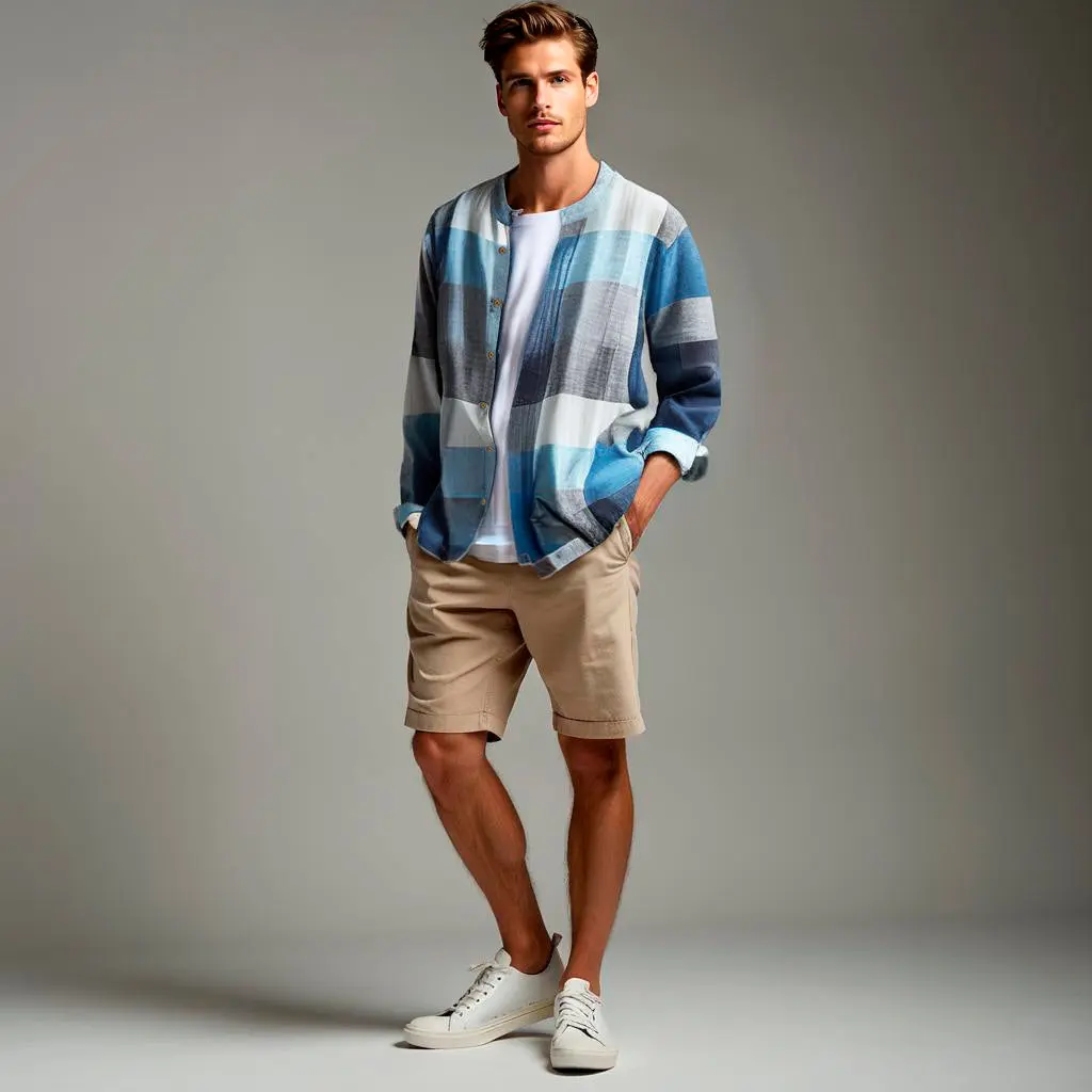 Camisa 100% Lino a Cuadros - Image 3