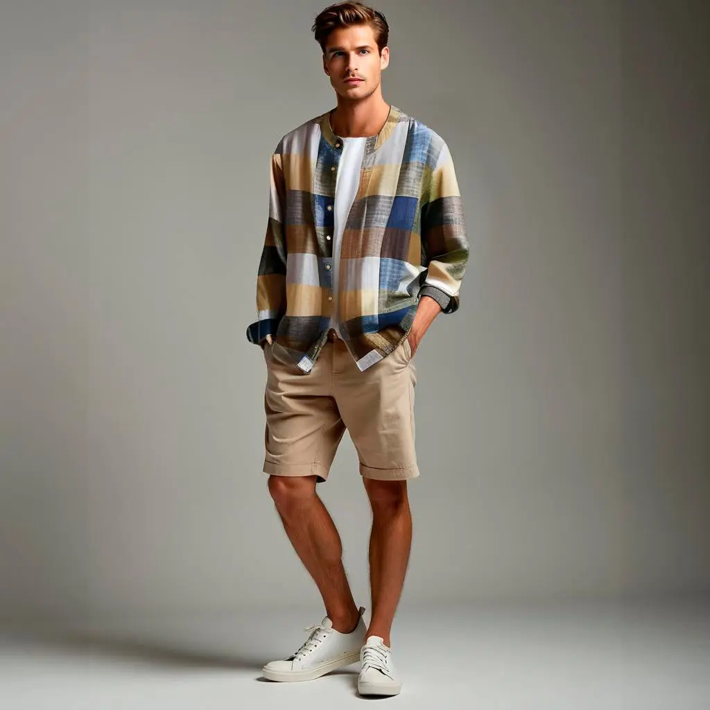 Camisa 100% Lino a Cuadros - Image 4